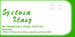 szilvia klasz business card